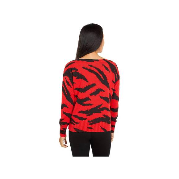 NEW ELLIOTT LAUREN well red boatneck sweater in red/black - Picture 2 of 2